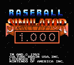 Baseball Simulator 1.000 title screenshot